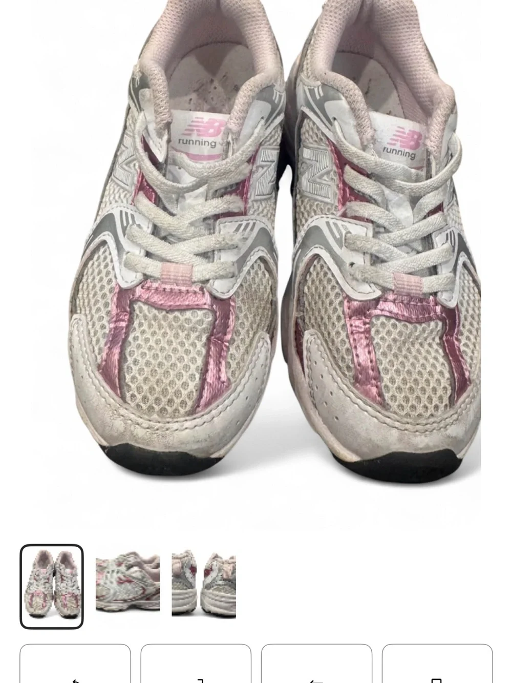 New Balance 530 Kids White and Pink Athletic Sneakers